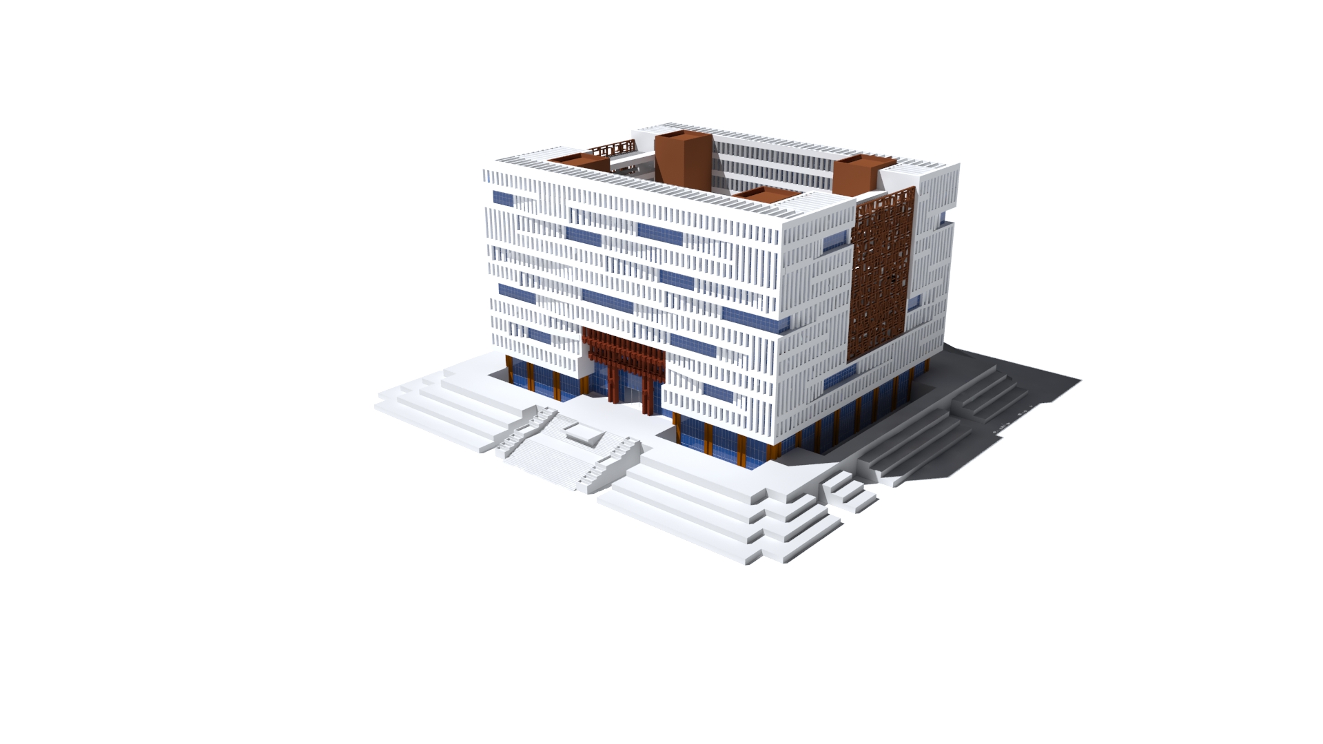 卡片设计案例_武汉理工大学图书馆建模