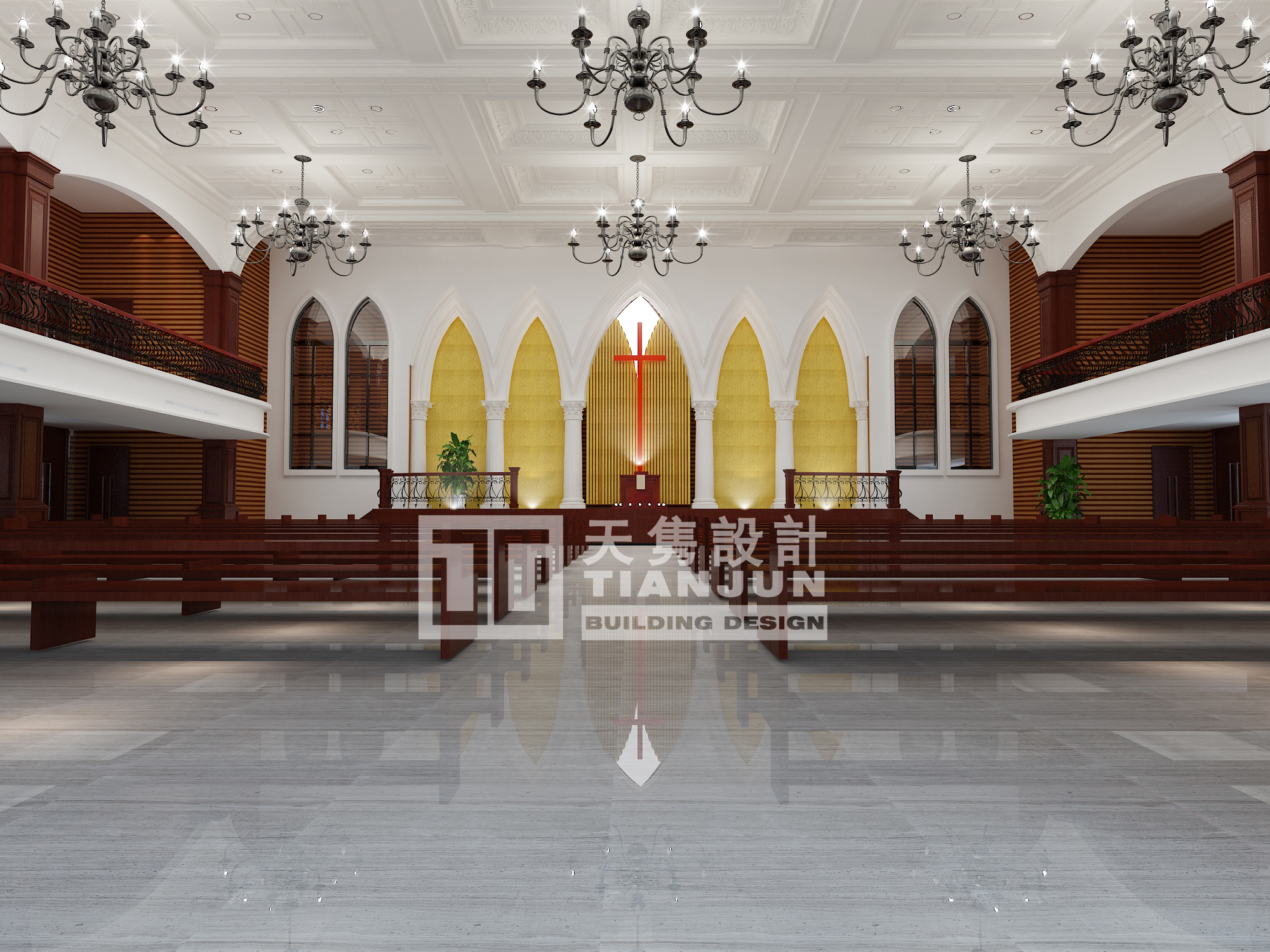 3d婚礼效果图 教堂自然光表现 |空间|舞台美术|与木空间设计 - 原创作品 - 站酷 (ZCOOL)
