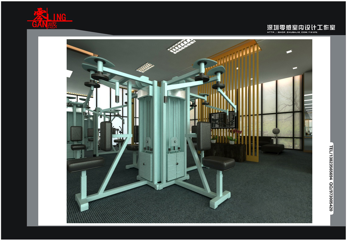 _健身房设计休闲娱乐中心设计公装服务效果图门头招牌店铺专卖店9