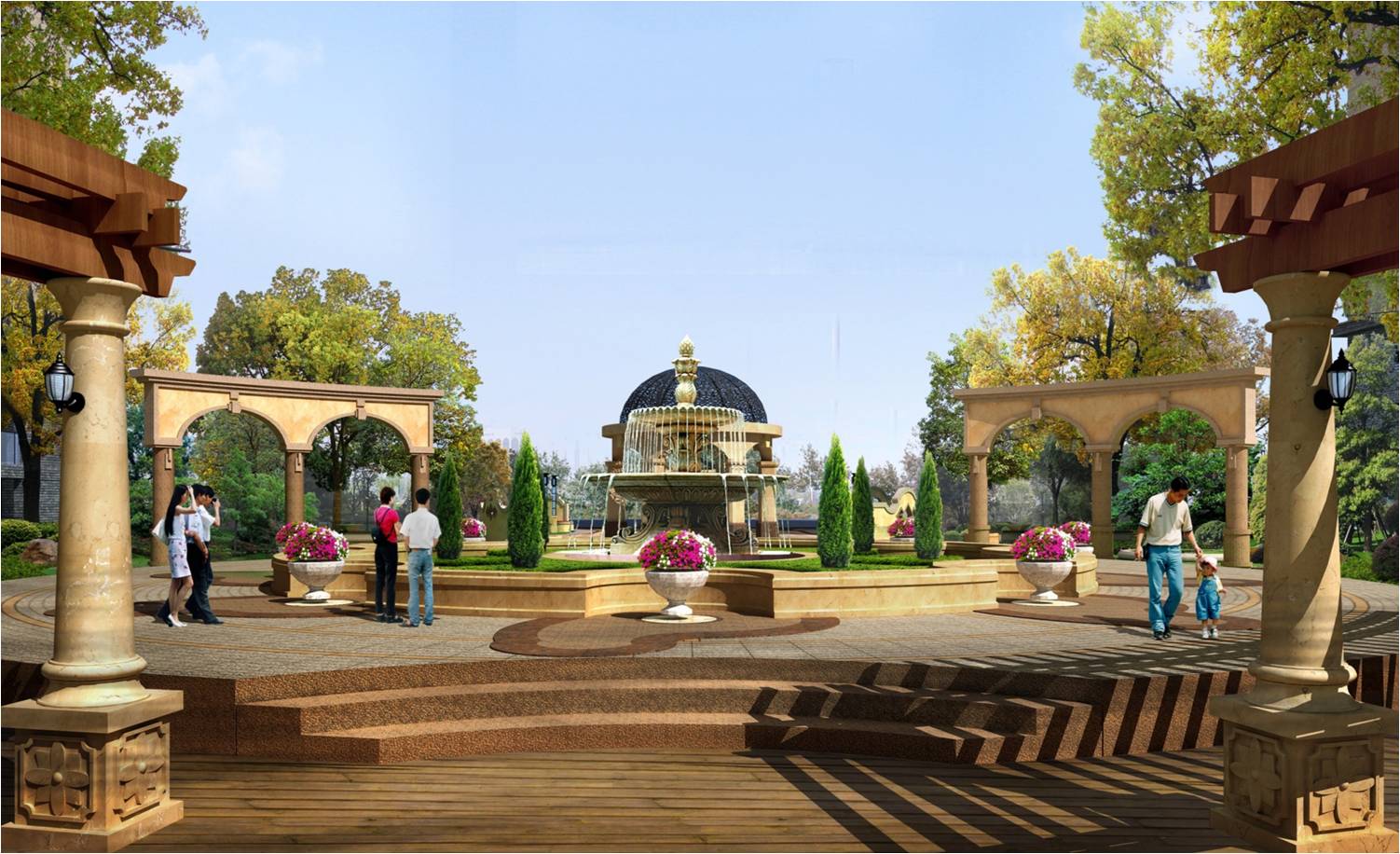 欧美嘉庄园别墅区景观设计