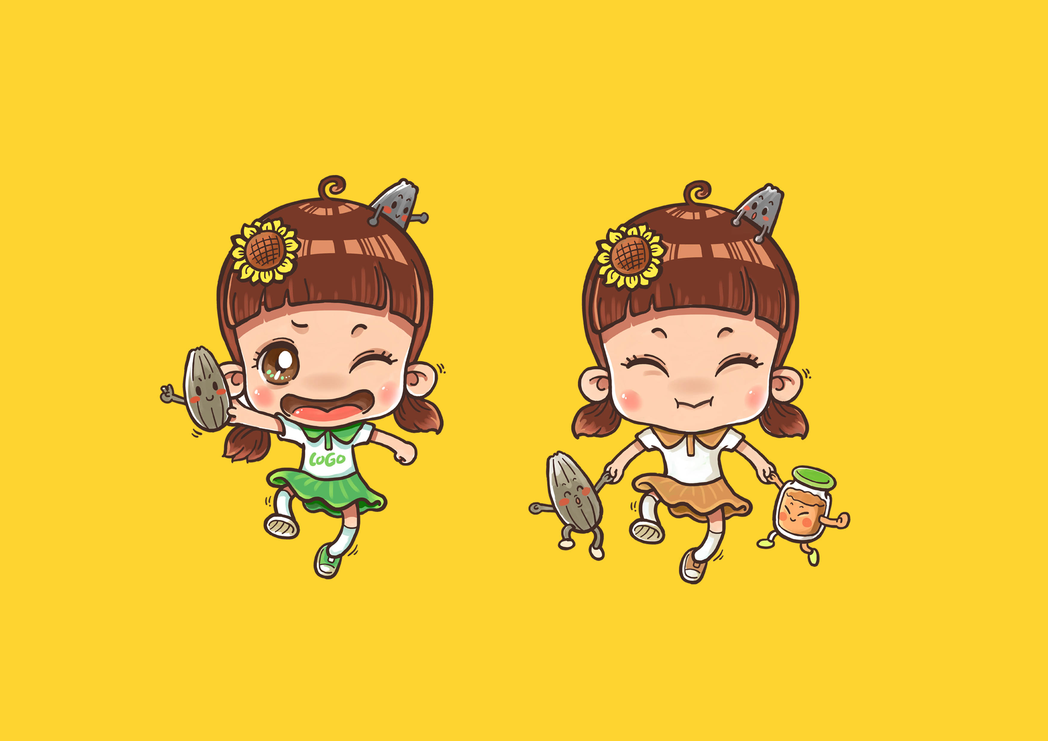 顶旺瓜子  卡通包装形象设计