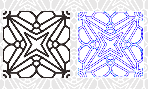 扑克牌背矢量花纹勾图  根据客户提供的图片,构成二方连续的矢量图案.