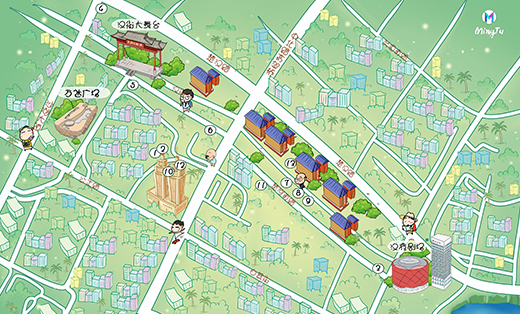 美团大众点评 手绘商圈地图